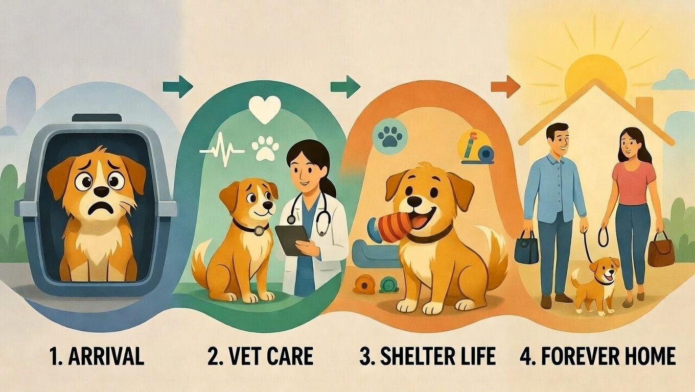 Pet journey from shelter to forever home